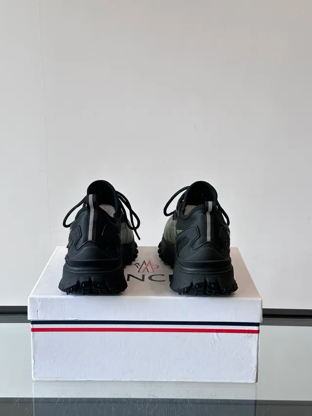 Thom Browne Black Army Green Rugged Lug Sole Mesh And Synthetic Overlay Lifestyle Sneakers