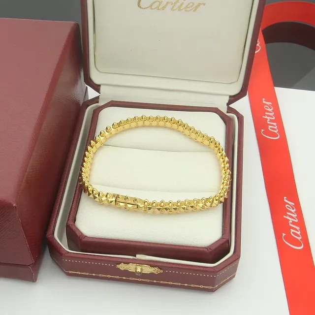 Cartier Juste un Clou Gold Silver Spiked Stud Links Articulated Chain Construction Bracelet