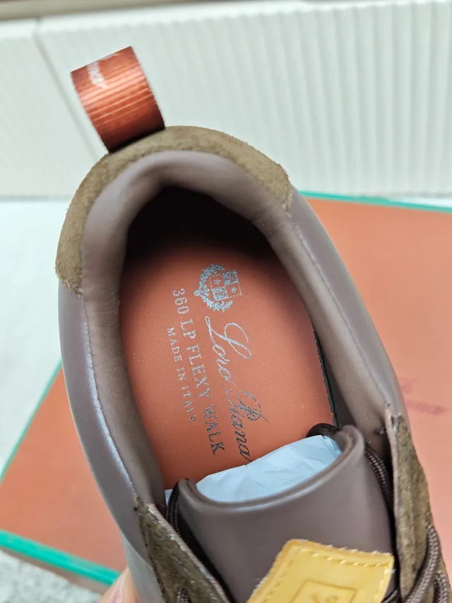 Loro Piana Brown Suede and Leather Panel Sneaker
