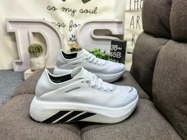 Adidas Beige Green Platform Sole Mesh Upper Chunky Sneakers