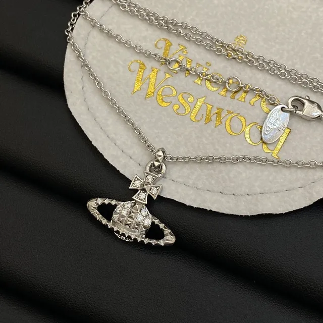 Vivienne Westwood Classic Orb Pavé Crystal Silver-Tone Necklace