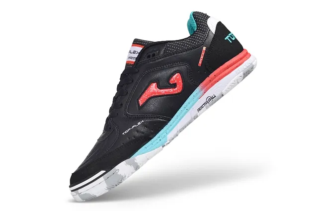 Joma Black Red Low-Top Synthetic Upper Hexagonal Non-Marking Outsole Indoor Soccer Shoes