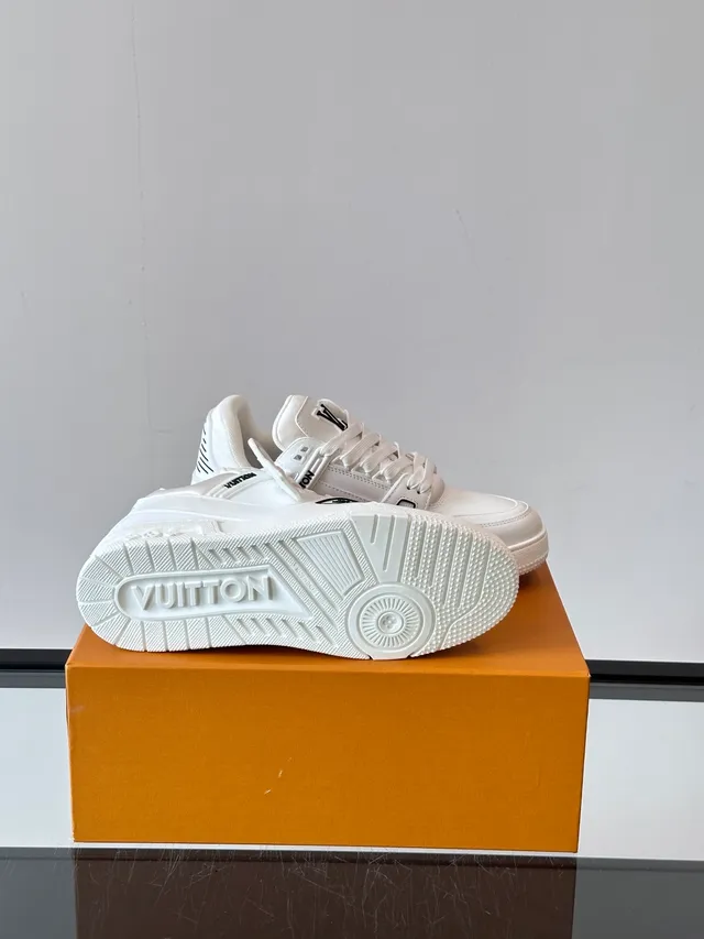 Louis Vuitton LV Trainer White Black Chunky Sole Dual Strap Closure Lifestyle Sneakers