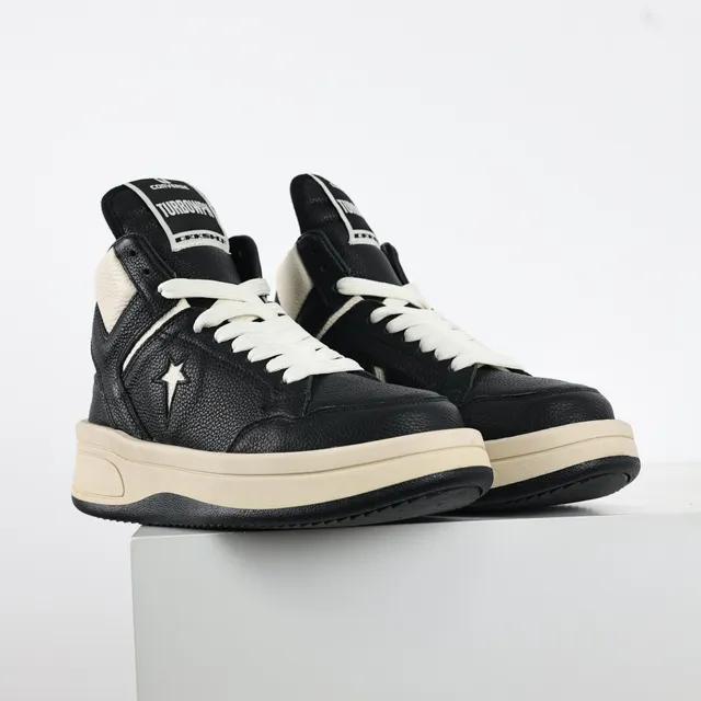 Converse Black Beige High-Top Textured Leather Lifestyle Sneakers