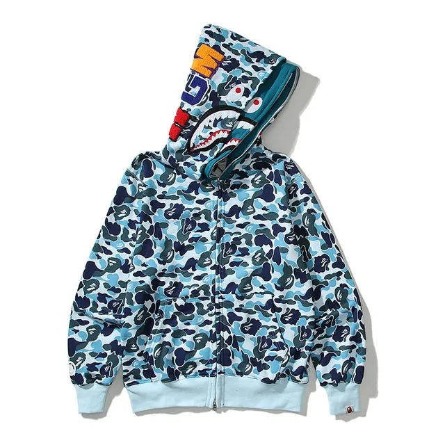 A Bathing Ape Shark Hoodie ABC Camo Full-Zip Jacket