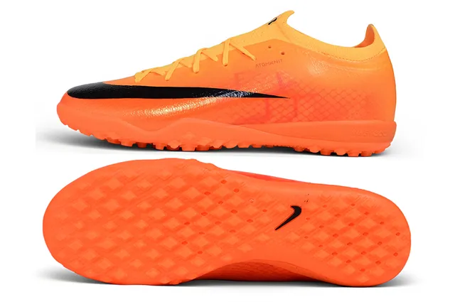 Nike Orange Black Low-Cut Knit Upper Turf Soccer Shoes
