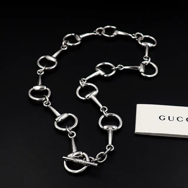 Gucci Horsebit 1955 Silver-Tone Horsebit Link Necklace
