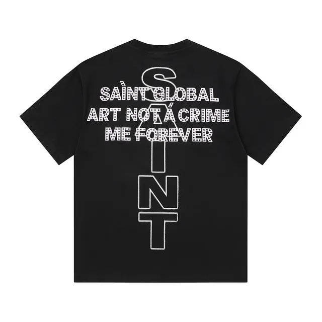 Saint Laurent Saint Graphic Print Black T-Shirt