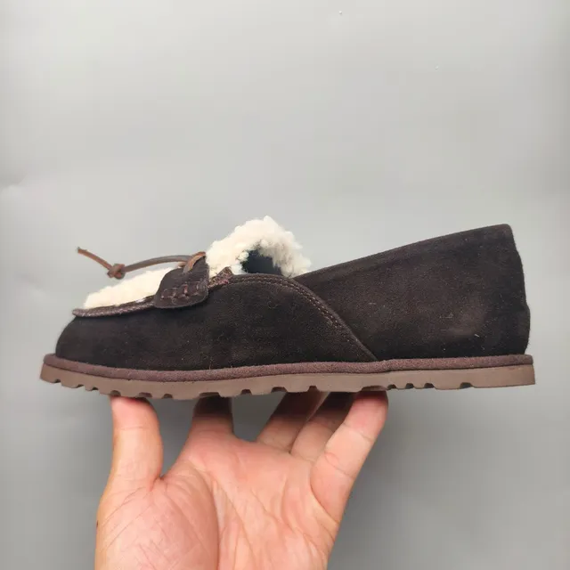 UGG Tasman Brown Suede Shearling-Lined Loafer