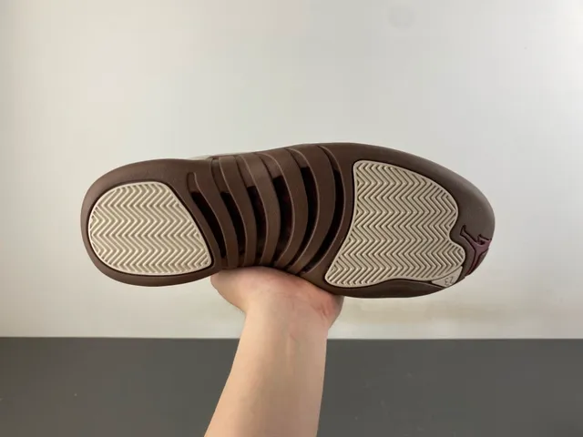 Air Jordan 12 Off-White and Brown Leather Basketball Shoes