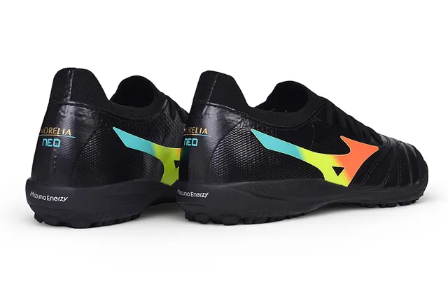Mizuno Black Multicolor Low-Cut Synthetic Upper Turf Soccer Shoes