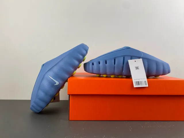 Nike Blue White Molded Foam Perforated Upper Slippers