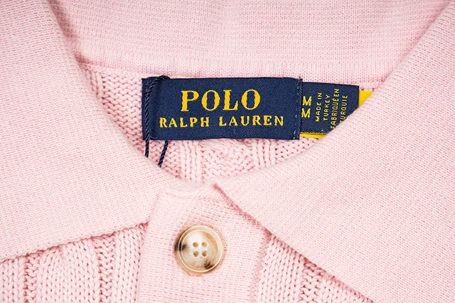 Polo Ralph Lauren Beige Navy Cable-Knit Sleeveless Polo Shirt