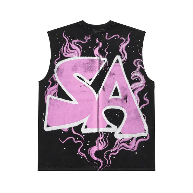 Stussy Santage Graphic Pink Smoke Vest Top