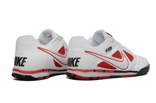 Nike Gato White Red Low-Top Synthetic Leather Upper Indoor Soccer Shoes