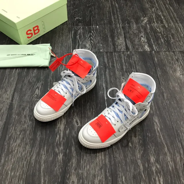 Off-White Blue High-Top Industrial-Detail Sneakers