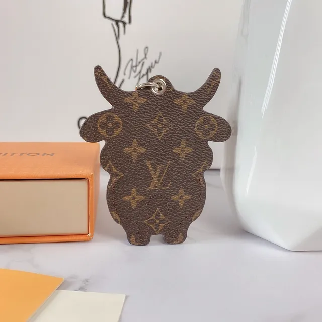 Louis Vuitton Cow Charm Brown Black Monogram Canvas Tote Bag