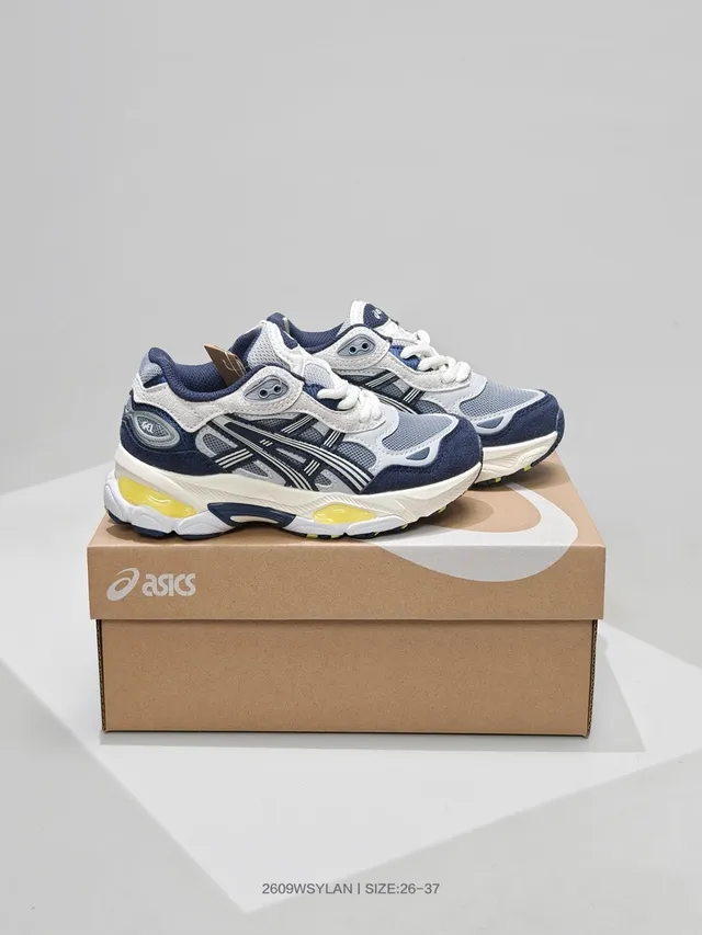 ASICS White Blue Midsole Mesh And Synthetic Overlay Chunky Sneakers