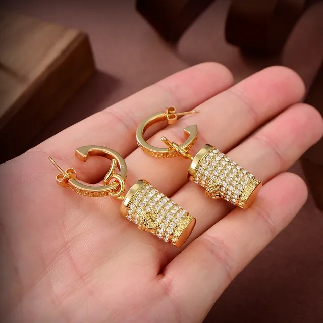 Gold-Tone Pavé-Crystal Cylinder Hoop Earrings
