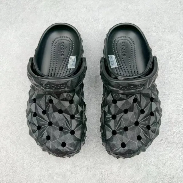 Crocs Echo Clog Black Geometric Faceted Clog