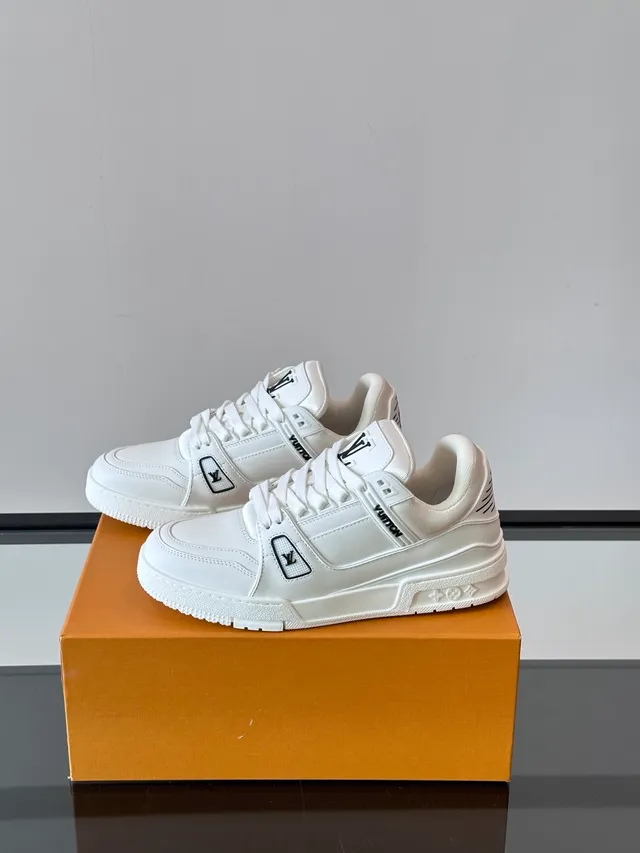 Louis Vuitton LV Trainer White Black Chunky Sole Dual Strap Closure Lifestyle Sneakers