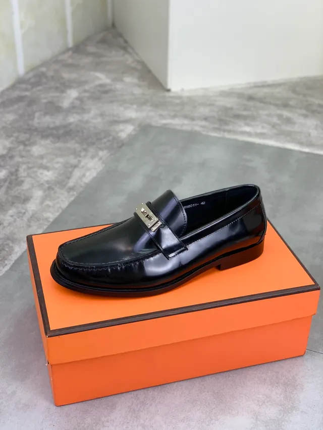 Hermès Constance Loafer Black Patent Leather Loafers