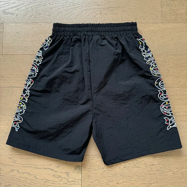 Mixed Emotion Multicolor Embroidered Logo Black Casual Set