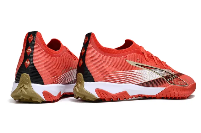 Puma Red Gold Low-Cut Synthetic Knit Upper Turf Soccer Shoes