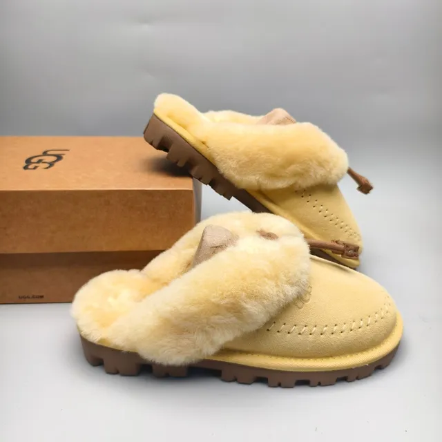 UGG Tasman Beige Shearling-Lined Suede Slippers