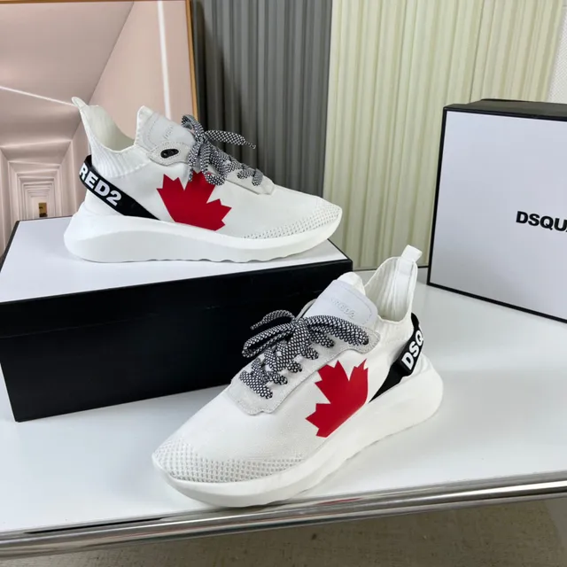 Dsquared2 ICON White Red Maple Leaf Lifestyle Sneakers