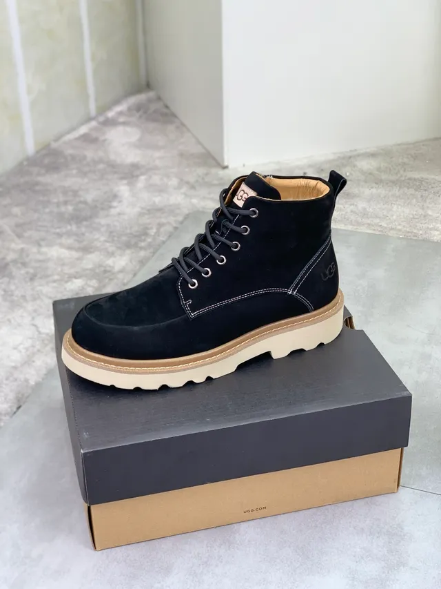 UGG Black Suede Lace-Up Work Boot