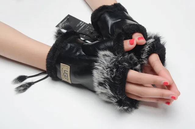 UGG Fur-Trimmed Leather Pouch Bucket Bag