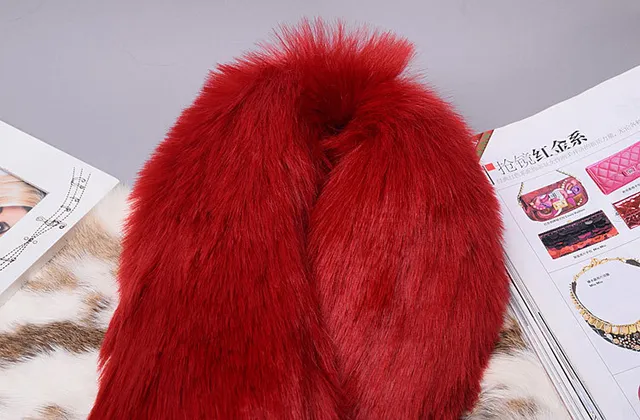 UGG Red Silver Faux Fur Sequined Band Scarve