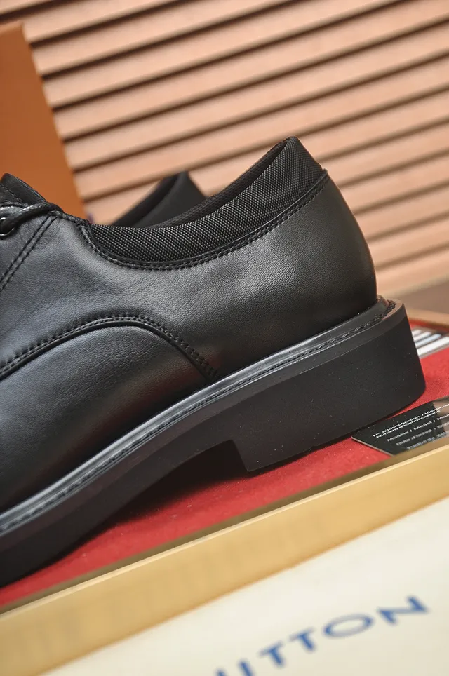Black Leather Cap-Toe Derby Shoe