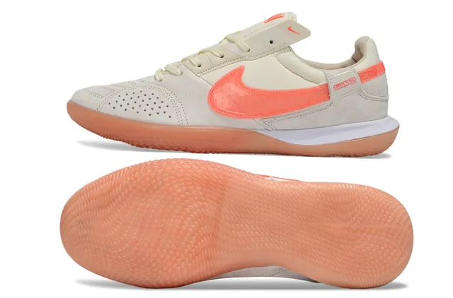 Nike Beige Orange Low-Top Suede Upper Indoor Soccer Shoes