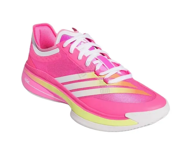 Adidas Pink Yellow Gradient Stripe Mesh Lifestyle Sneakers