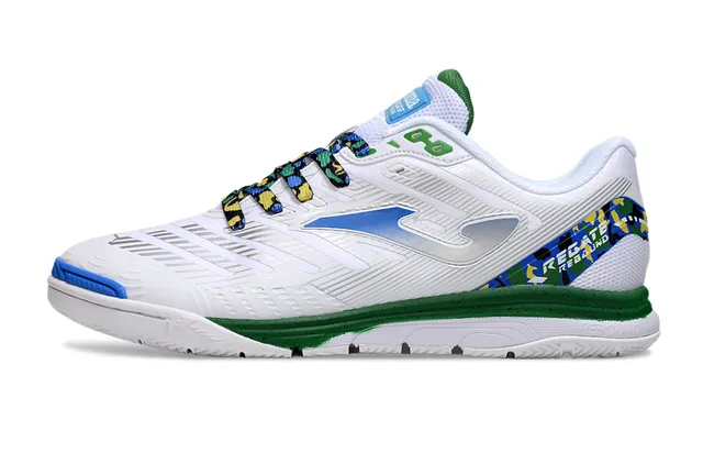 Joma Indoor Soccer Shoes White Blue Low-Top Synthetic Upper Sneakers
