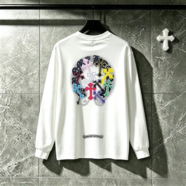 Chrome Hearts Graphic Tee Black Multicolor Long-Sleeve Crewneck T-Shirt