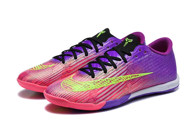 Nike Mercurial Purple Pink Low-Cut Synthetic Upper Gradient Color Blocking Indoor Soccer Shoes