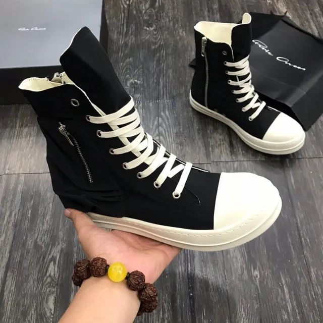 Rick Owens DRKSHDW High-Top Sneaker Black and White Lifestyle Sneakers