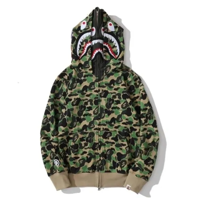 A Bathing Ape Shark Hoodie ABC Camo Full-Zip Jacket