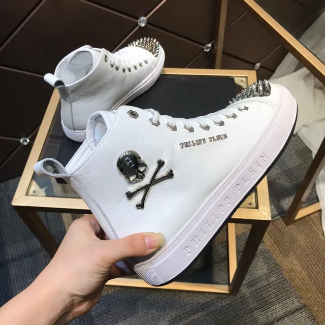 Philipp Plein Studded High-Top White Lifestyle Sneakers