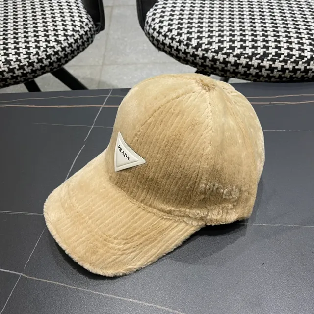 Beige Plush Corduroy Ear-Warming Headband Hat