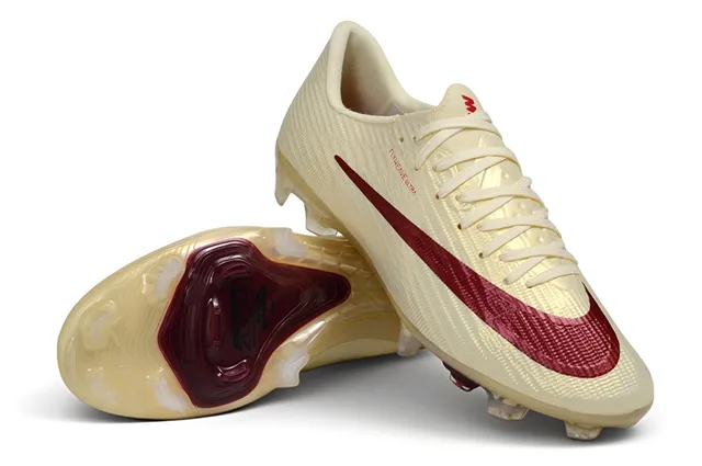 Nike Phantom GT Flyweave Ultra Cream and Burgundy Firm-Ground Soccer Shoes