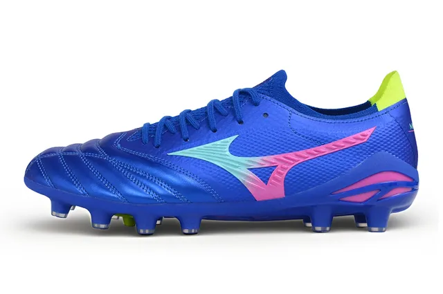 Mizuno Blue Multicolor Quilted Synthetic Leather Mesh Paneling Firm-Ground Soccer Shoes