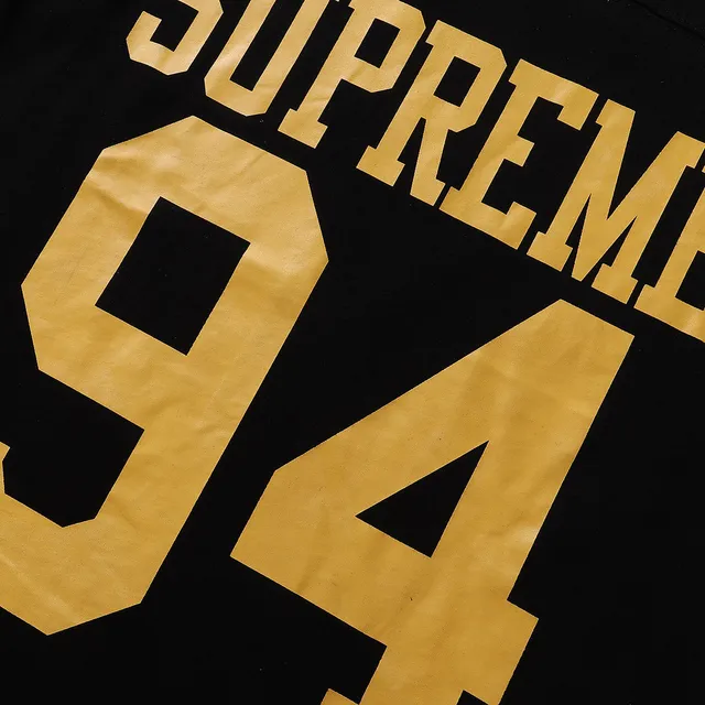 Supreme Black Gold Football Screen-Printed Front Graphic Jersey