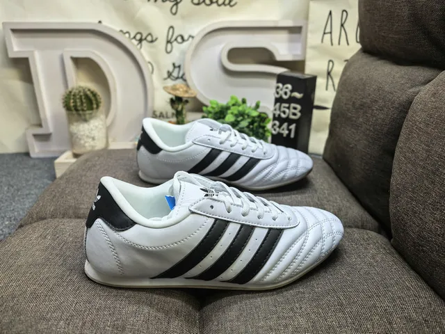 Adidas White Gray Low-Top Quilted Toe Cap Sneakers