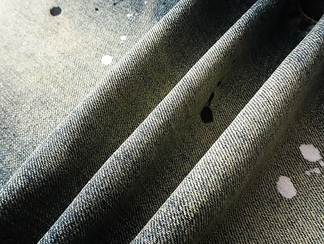 Purple Brand Distressed Paint-Splatter Flared Jeans