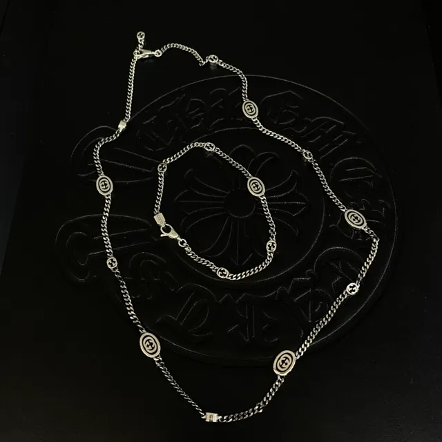 Chrome Hearts Cross Medallion Chain Silver Necklace