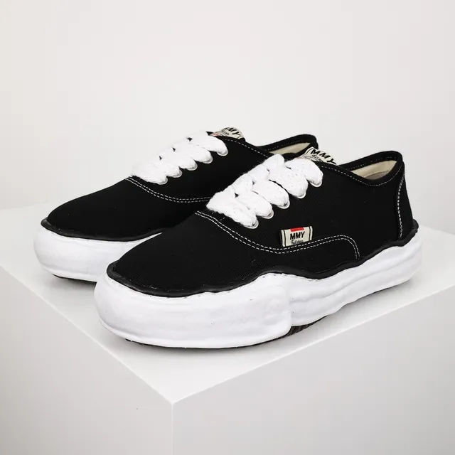 MMY Black White Canvas Upper Sculpted Midsole Sneakers